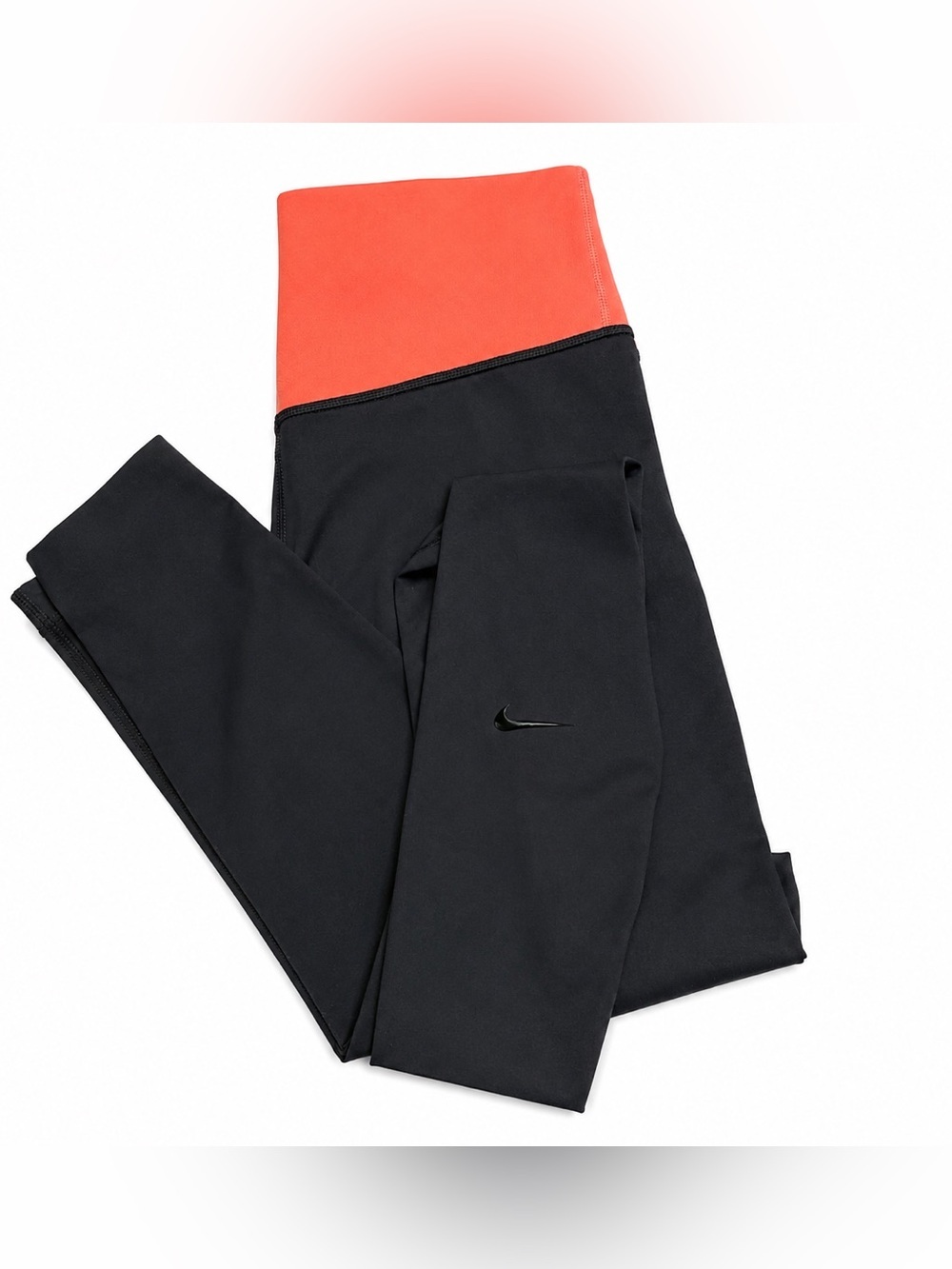 Nike Black Leggings with Coral Waistband Sz XS